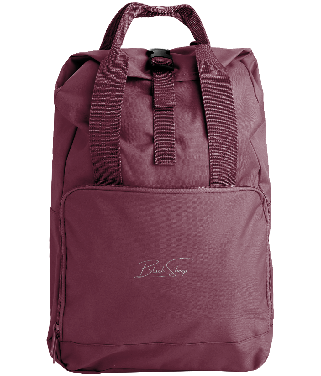 The BSC Signature Embroidered Twin Handle Roll-Top Backpack