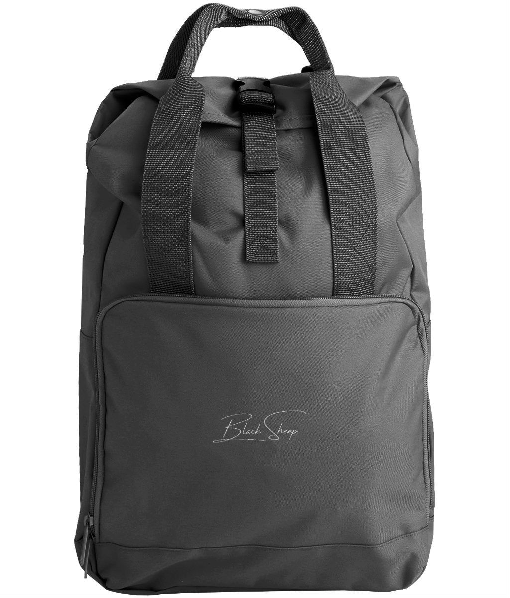 The BSC Signature Embroidered Twin Handle Roll-Top Backpack