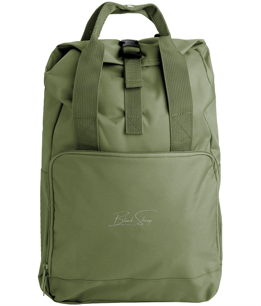 The BSC Signature Embroidered Twin Handle Roll-Top Backpack