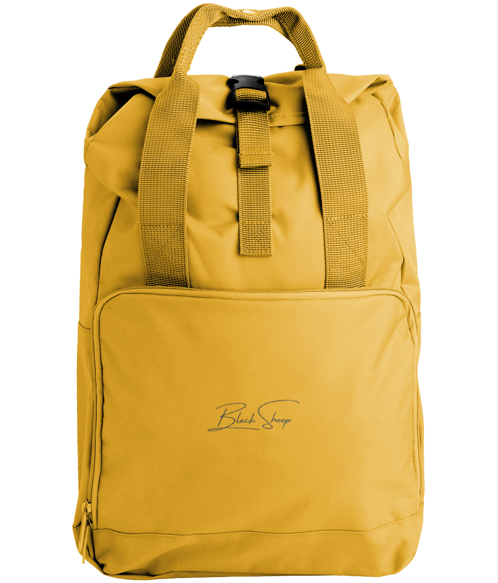 The BSC Signature Embroidered Twin Handle Roll-Top Backpack