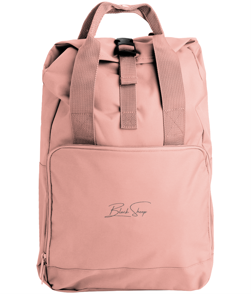 The BSC Signature Embroidered Twin Handle Roll-Top Backpack