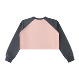 The BSC Raw-Hem Colour-Block Raglan Crop Sweatshirt