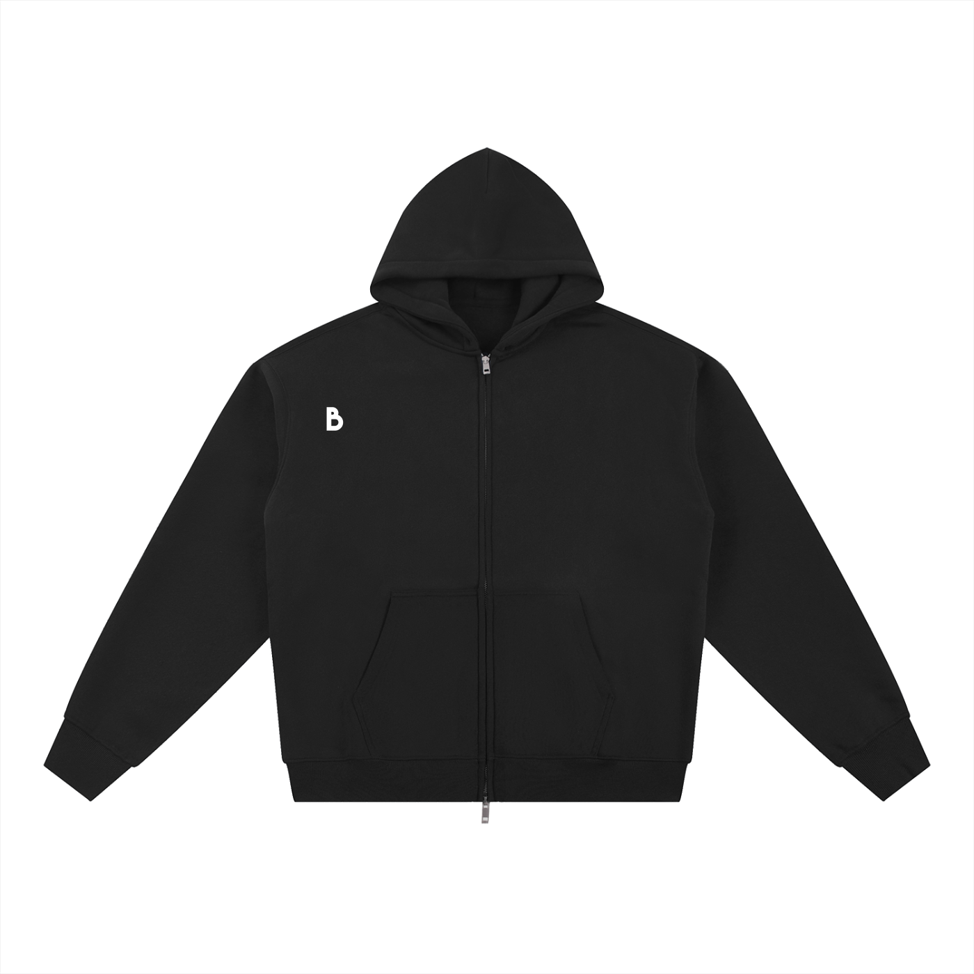 The Signature Fleece Zip-Through Hoodie in Black