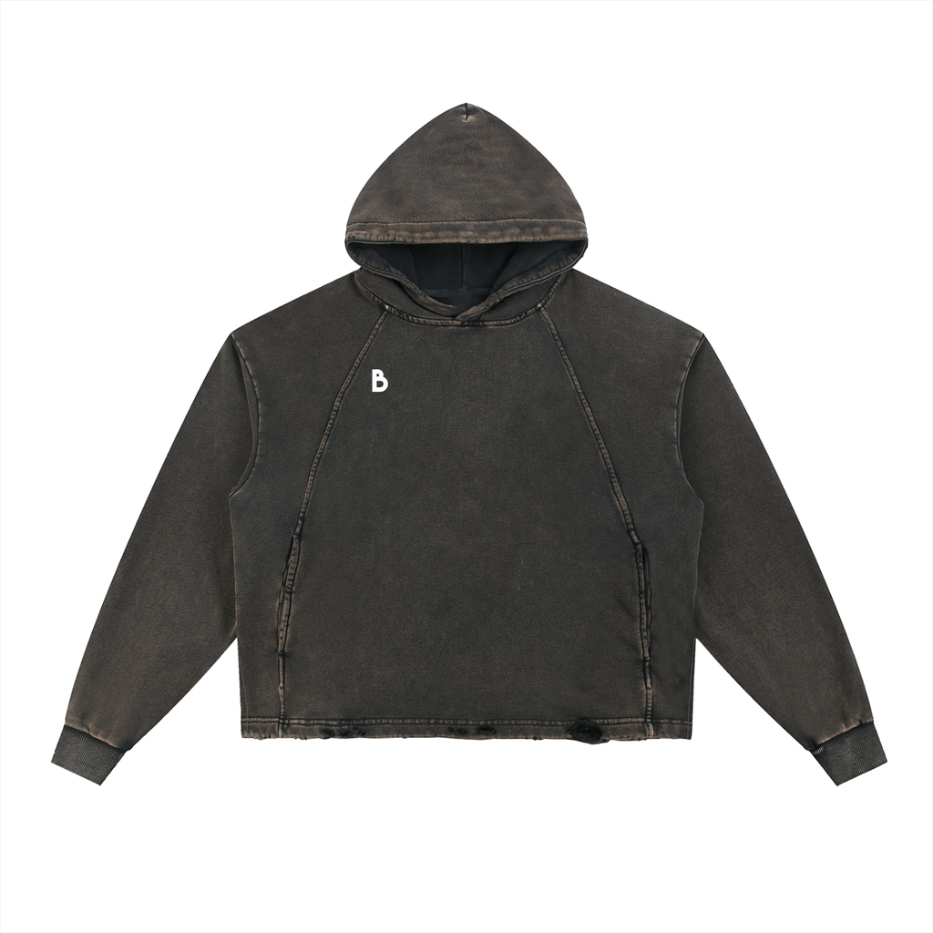 The Signature Vintage Washed Frayed-Hem Hoodie