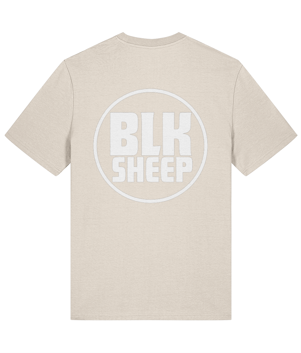 The BSC BLK Sheep Back Print White LOGO Tee