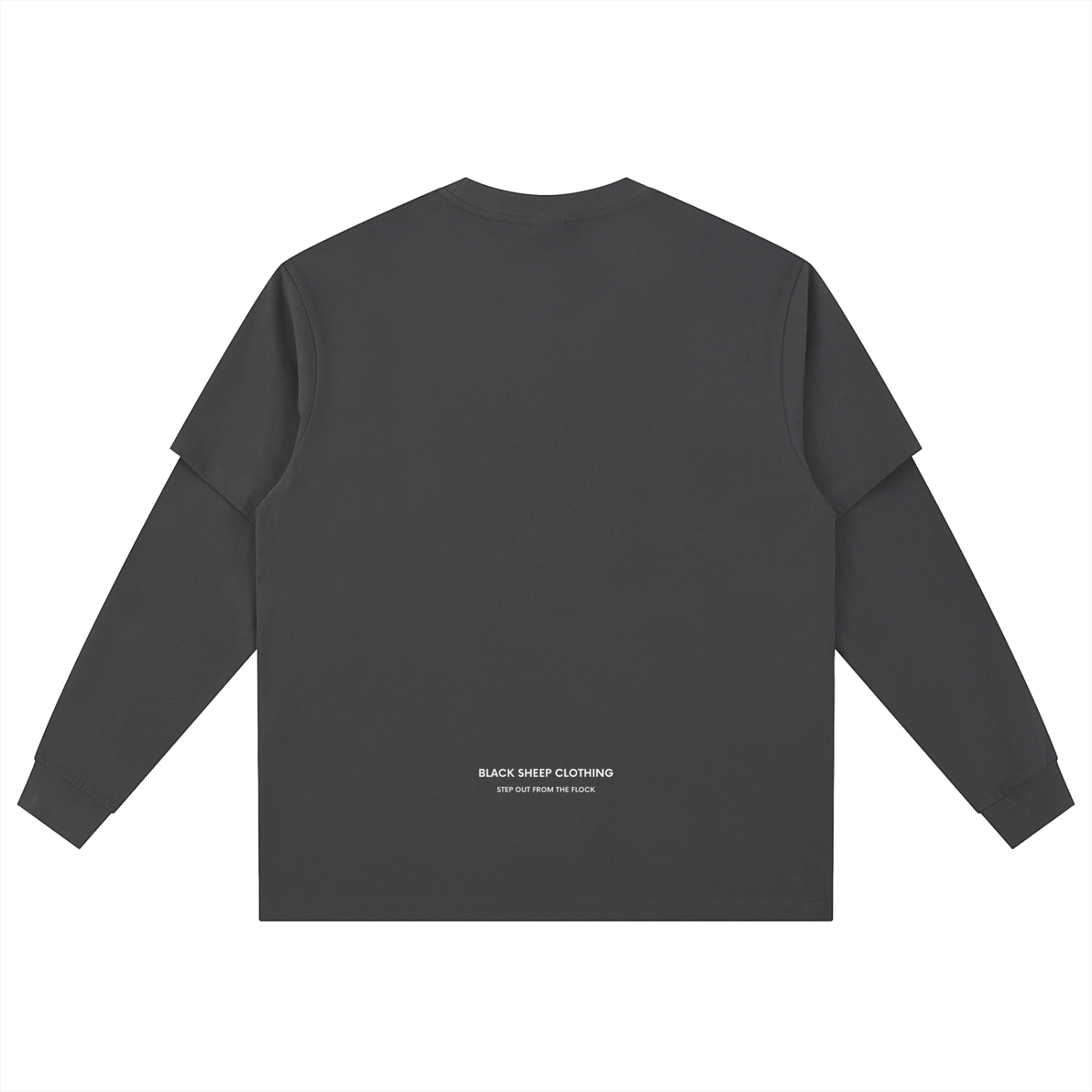 The Signature Layered Long Sleeve Oversized Tee in Grey
