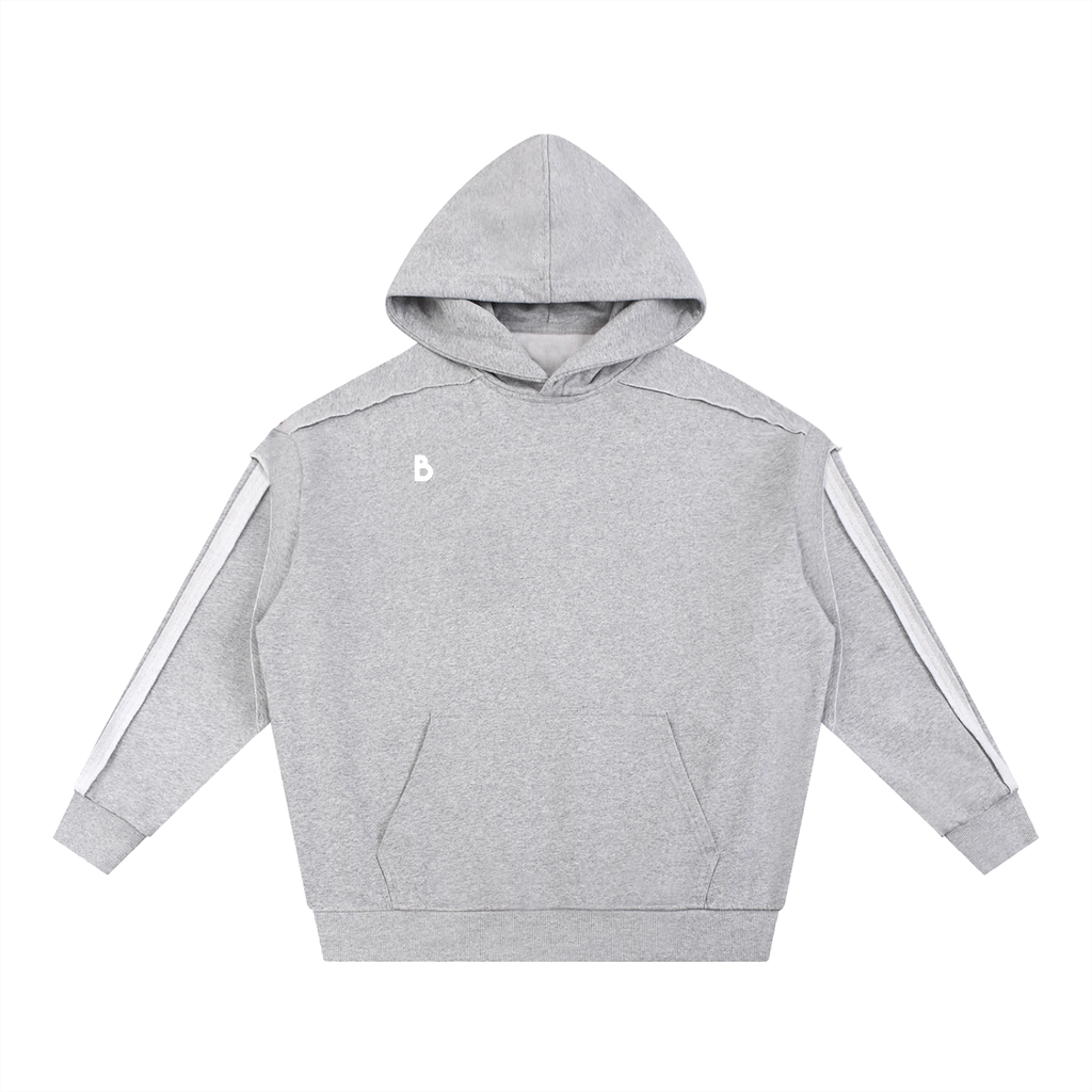 The Essential Contrast Tape Raw Edge Double Layered Hoodie