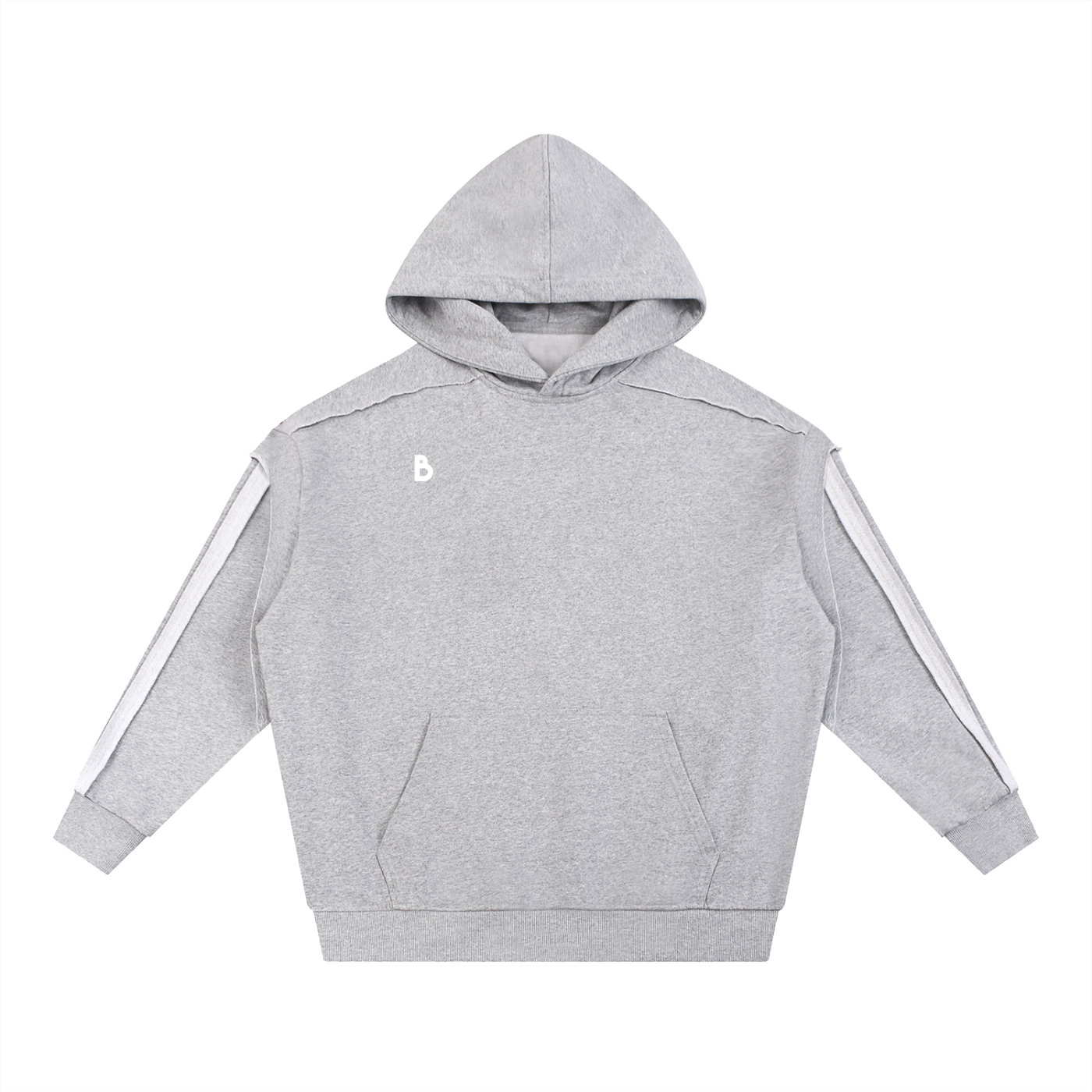 The Essential Contrast Tape Raw Edge Double Layered Hoodie