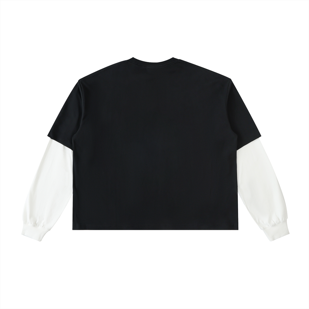 The Signature Layered Contrast Sleeve Cotton T-Shirt