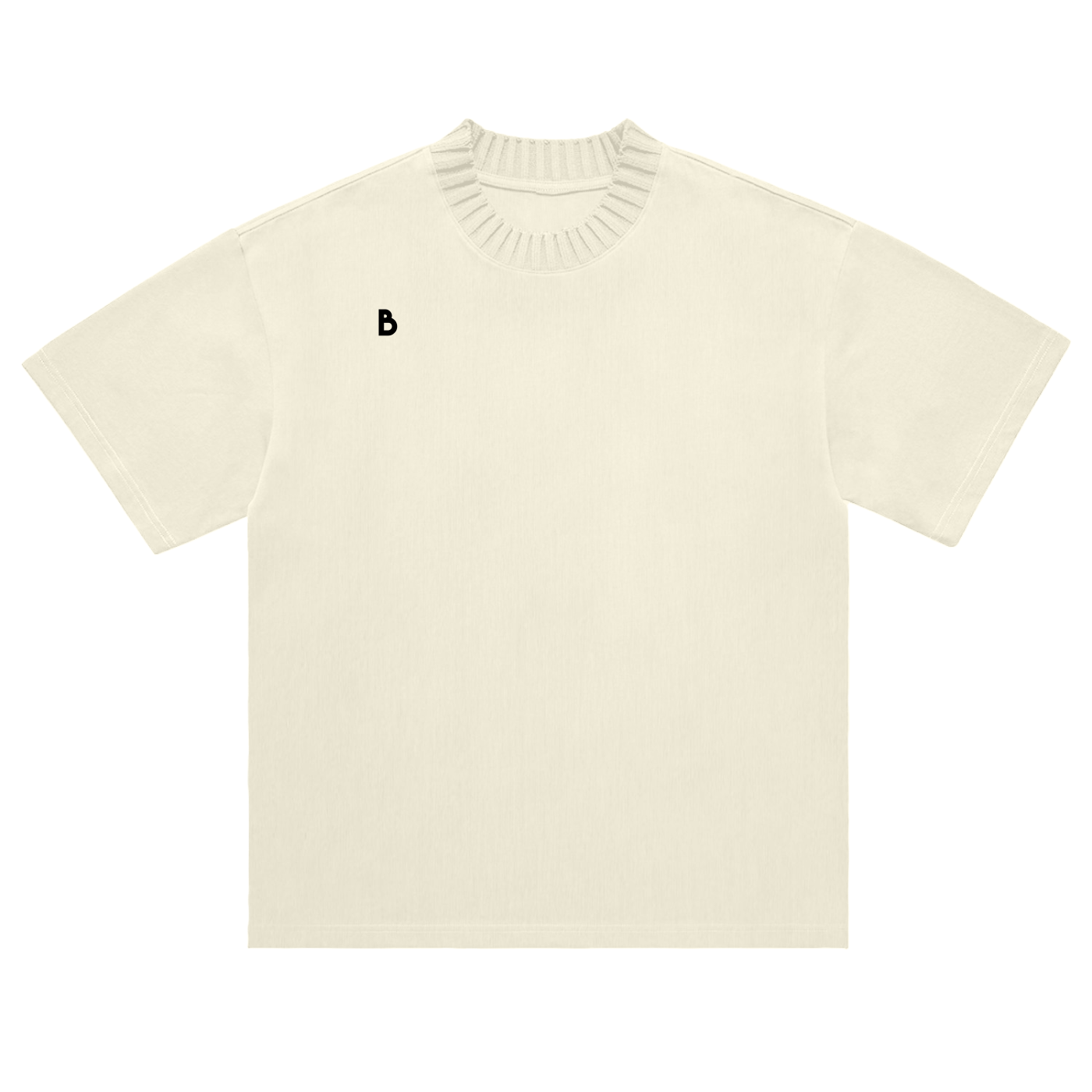 The Signature Heavyweight Knitted Round Neck T-Shirt in Apricot