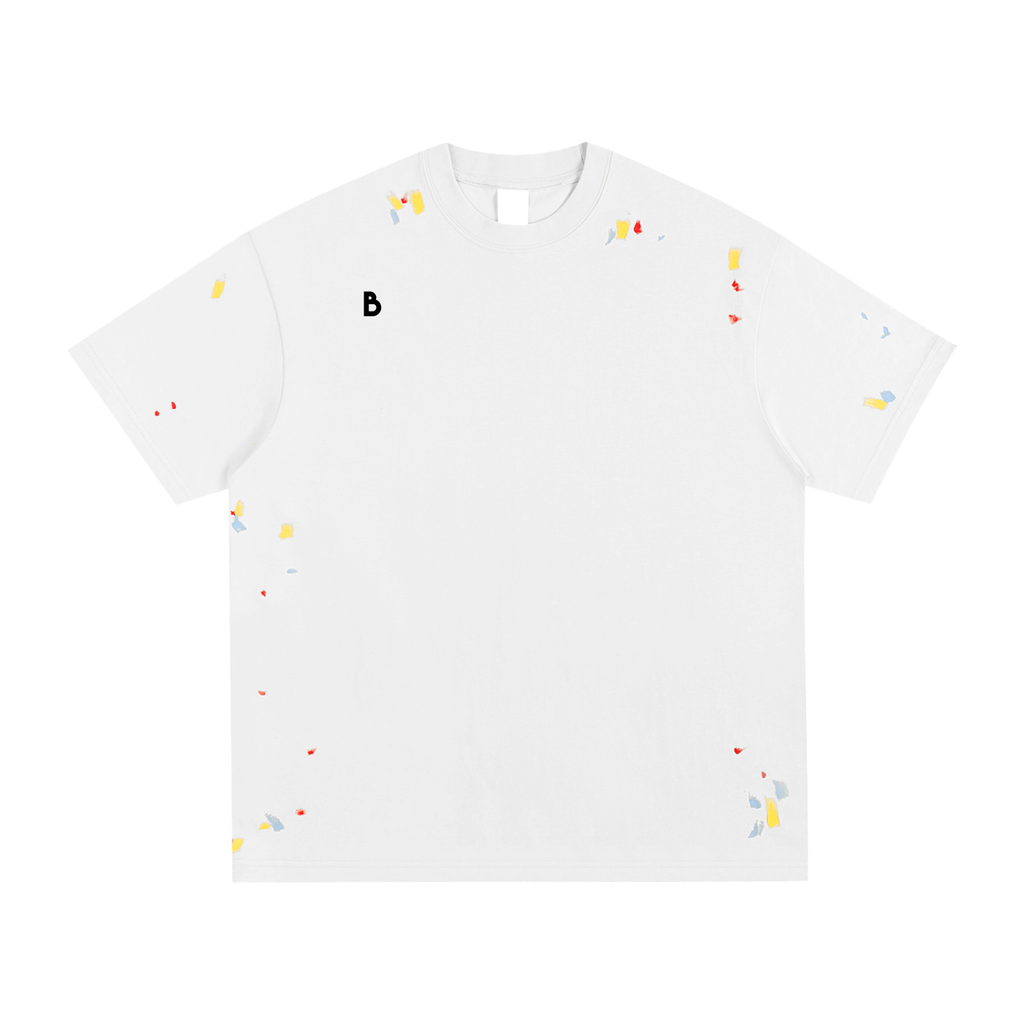 The Signature Paint Splatter T-Shirt in White