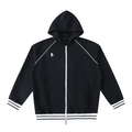 The Signature Striped Trim Zip-Up Hoodie