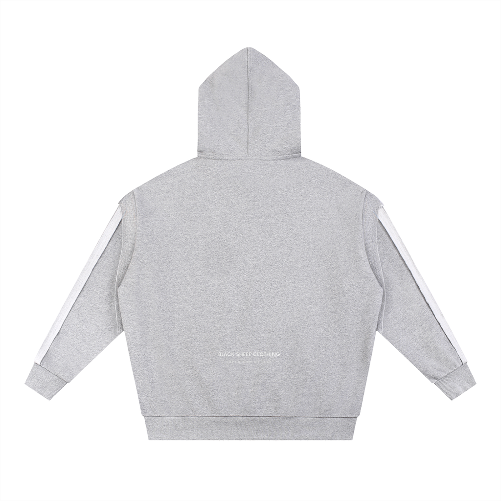 The Essential Contrast Tape Raw Edge Double Layered Hoodie