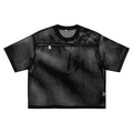 The Signature See-through Boxy Net T-Shirt in Black
