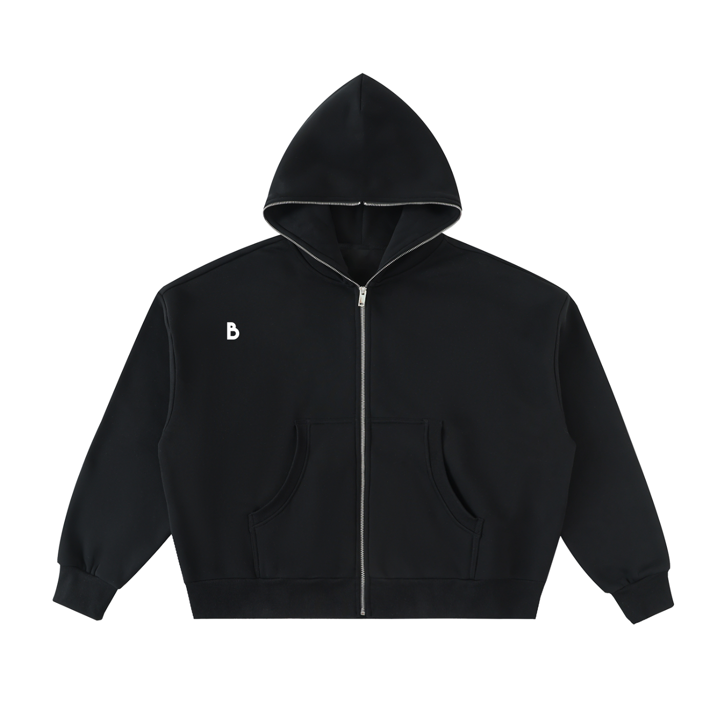 The Signature Fleeced Full-Zip Boxy Hoodie