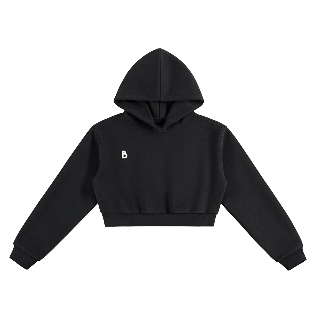 The Women's Signature  Cropped Hoodie in Black
