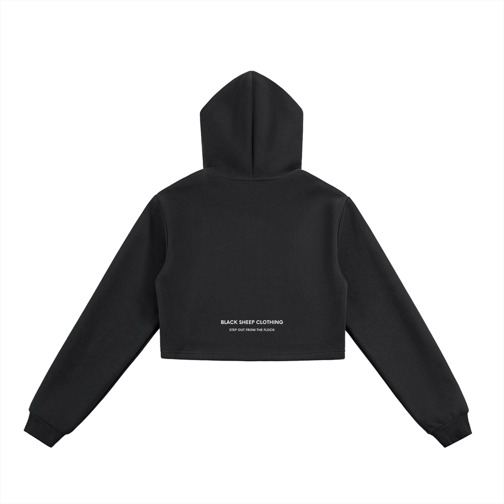 The Women's signature Cropped Zip-Up Hoodie in Black