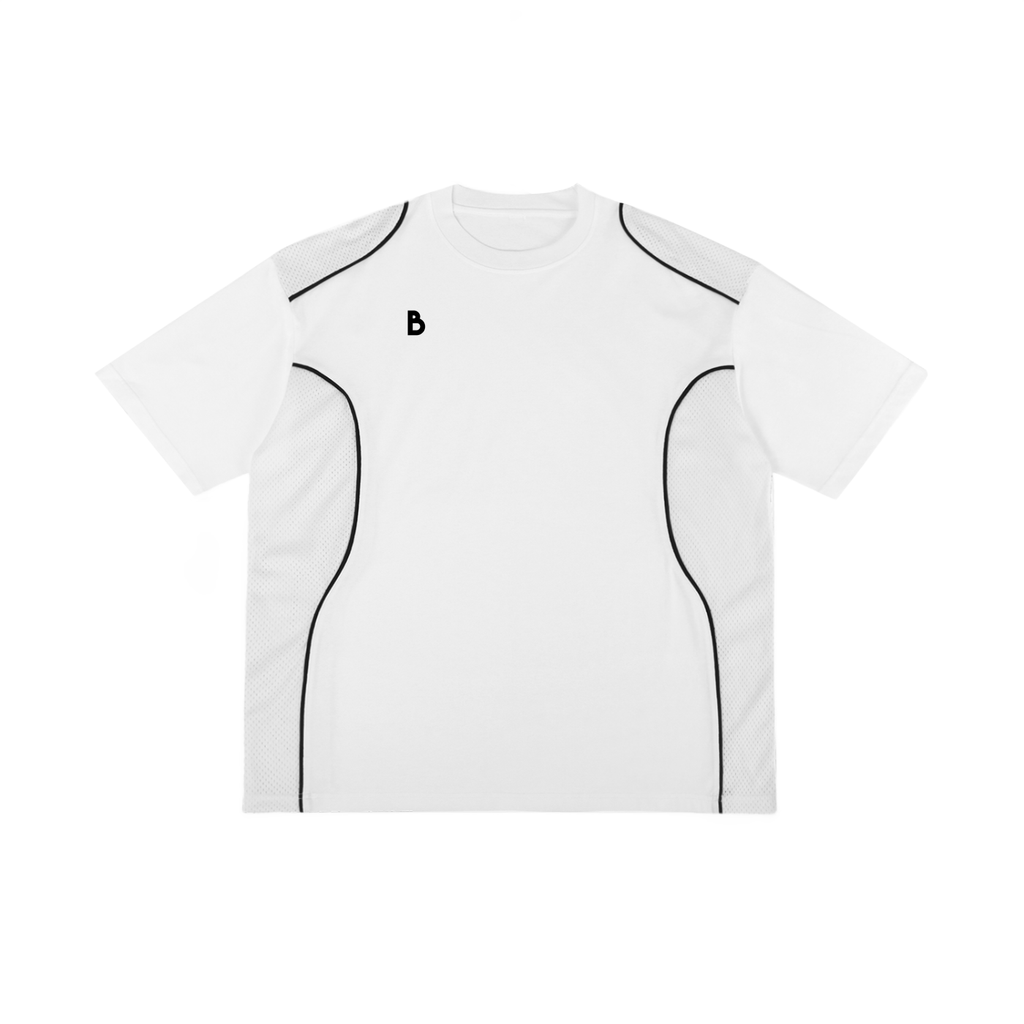 The Signature Contrast Piped Panel T-Shirt in White