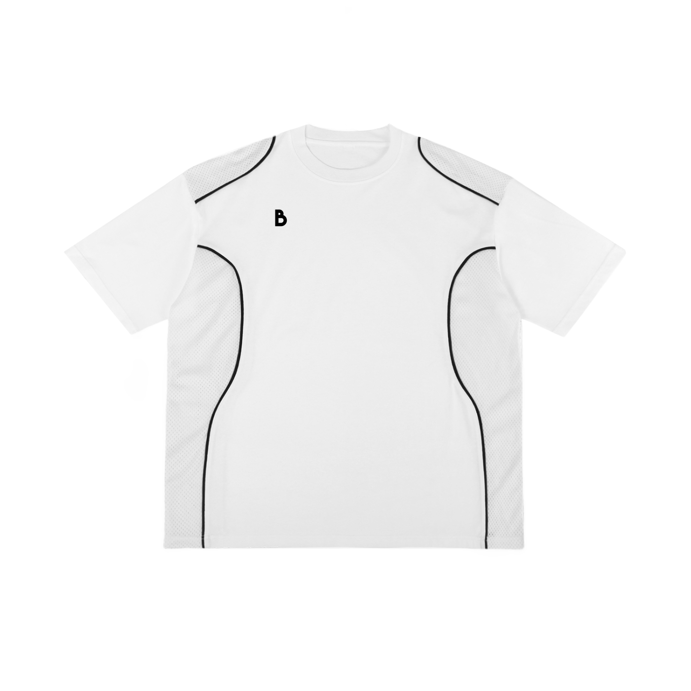 The Signature Contrast Piped Panel T-Shirt in White