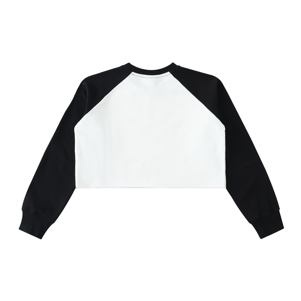 The BSC Raw-Hem Colour-Block Raglan Crop Sweatshirt