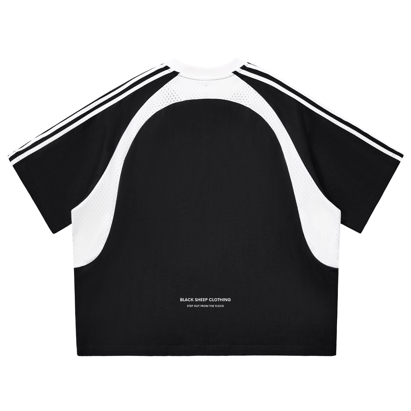 The Essential Contrast Stripes Panel Mesh T-shirt