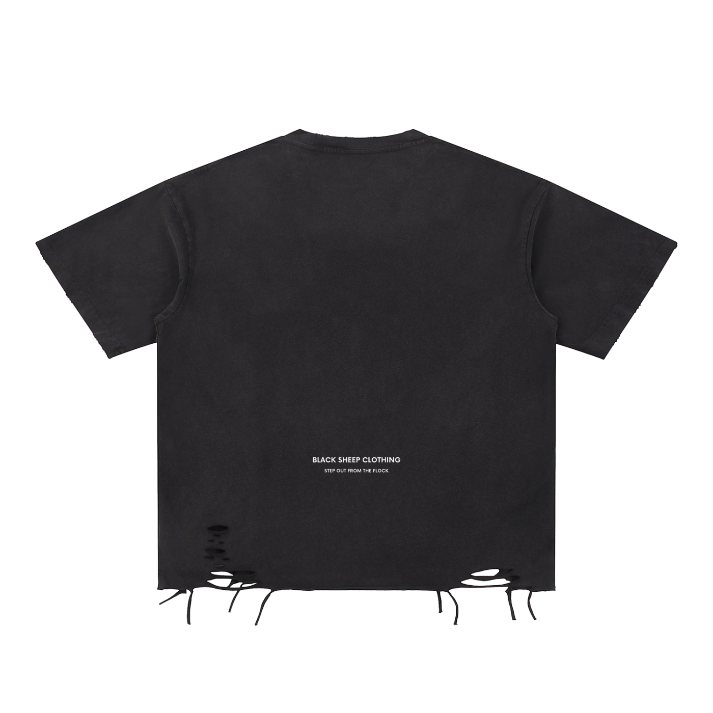 The Signature Snow Washed Raw-Hem T-Shirt in Black