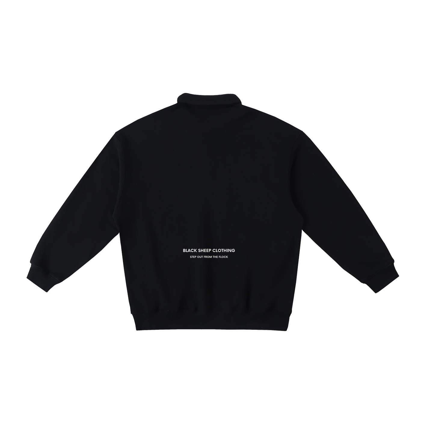 The Signature Heavyweight Polo-Collar Sweatshirt in Black
