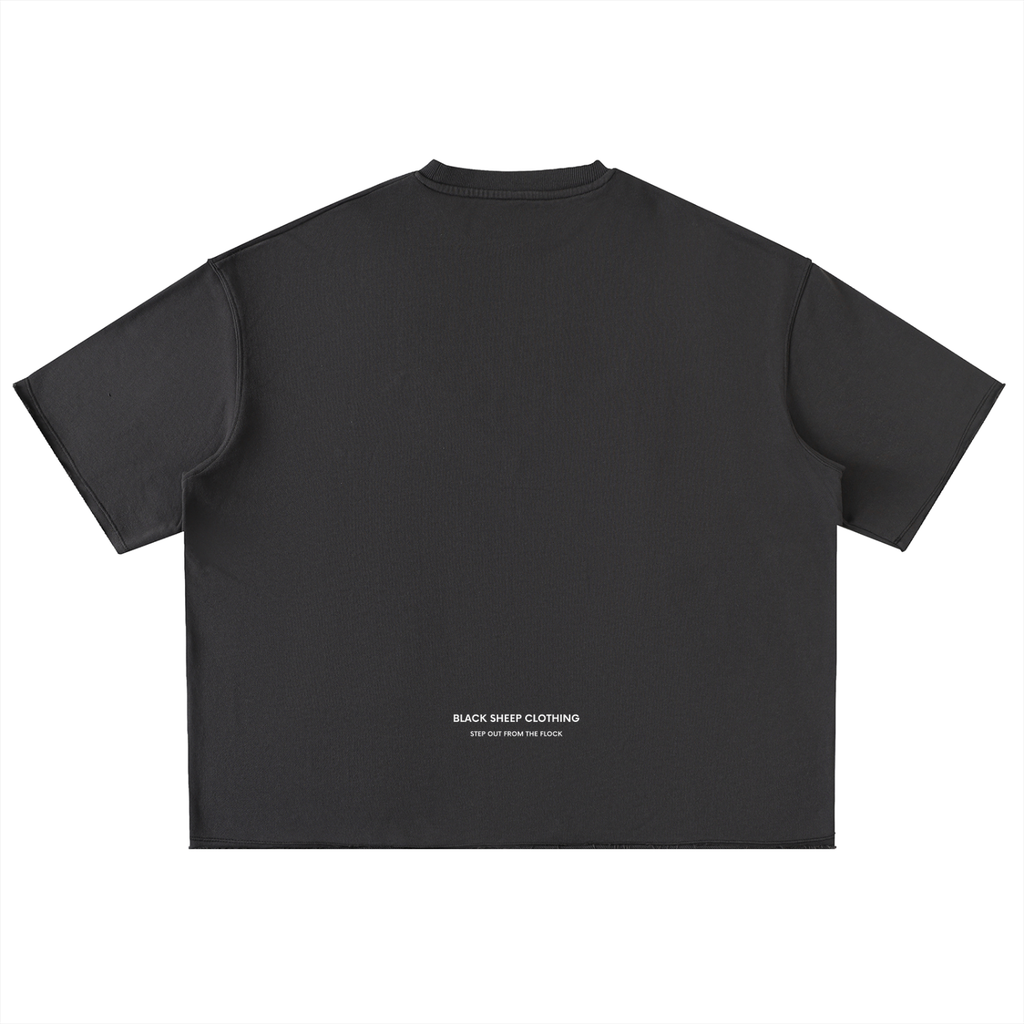 The signature Washed Rolled Hem Half Sleeve T-Shirt in Dark Grey