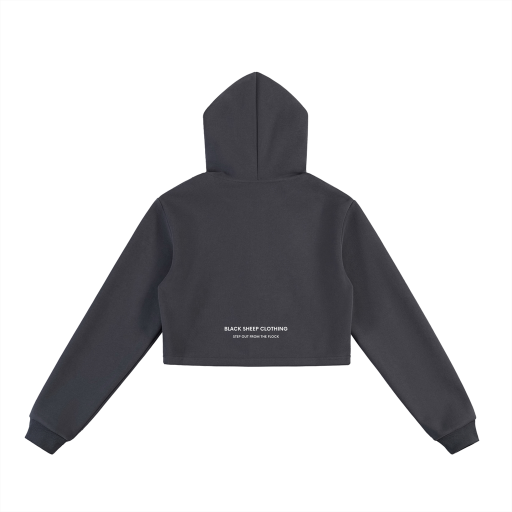 The Women's signature  Cropped Zip-Up Hoodie in Grey