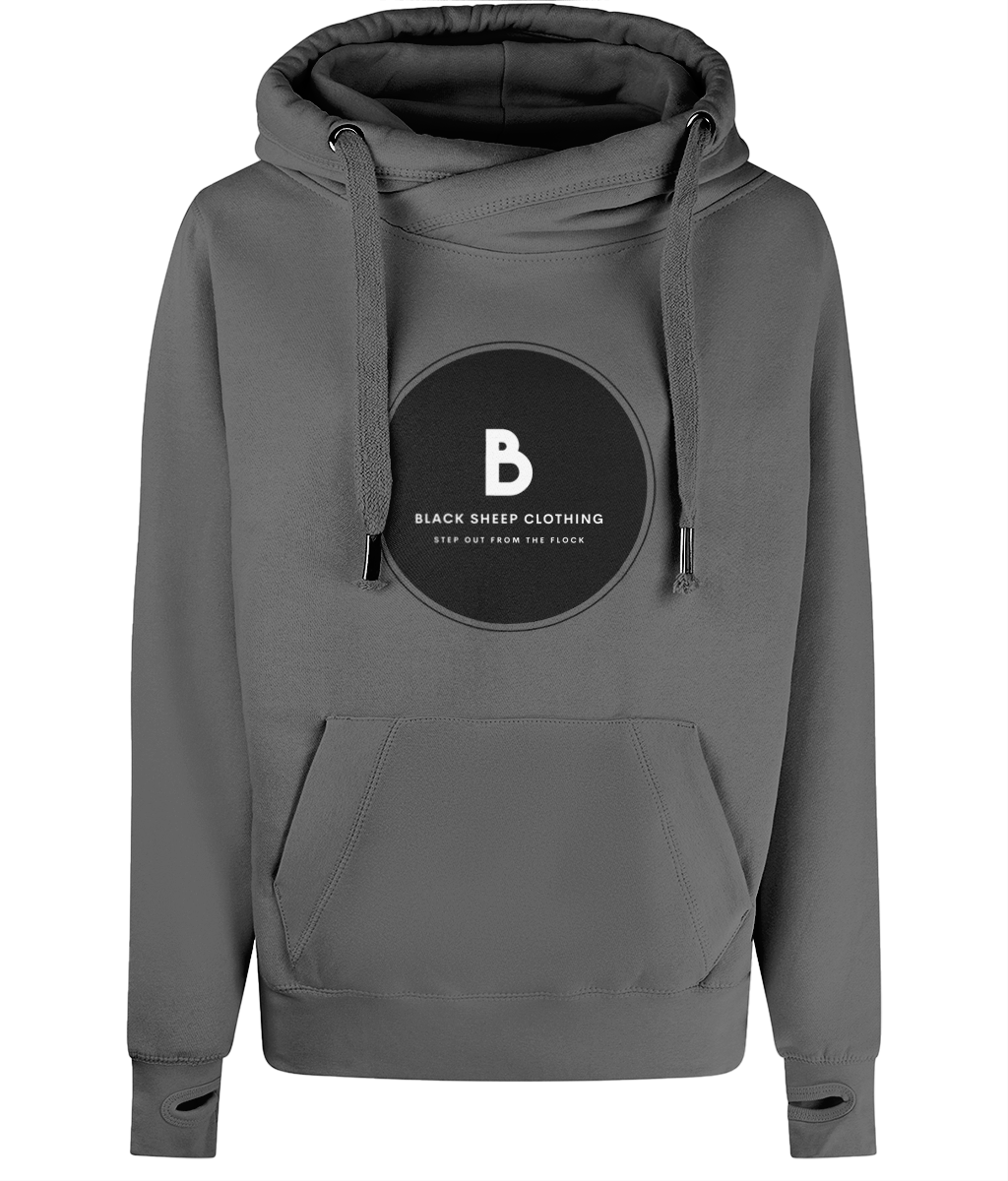 The Black Out Logo Cross Neck Hoodie