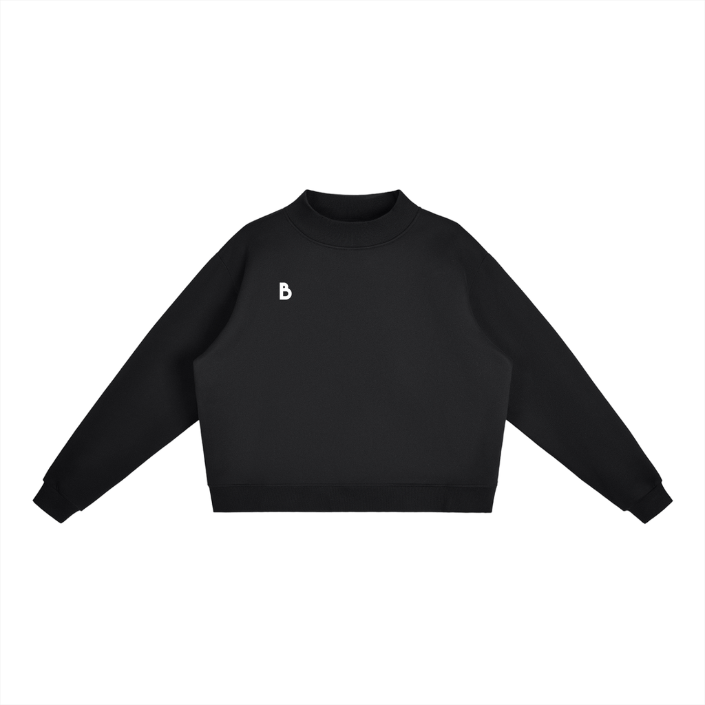 The Essential Fleece Mock-Neck Crew Sweatshirt