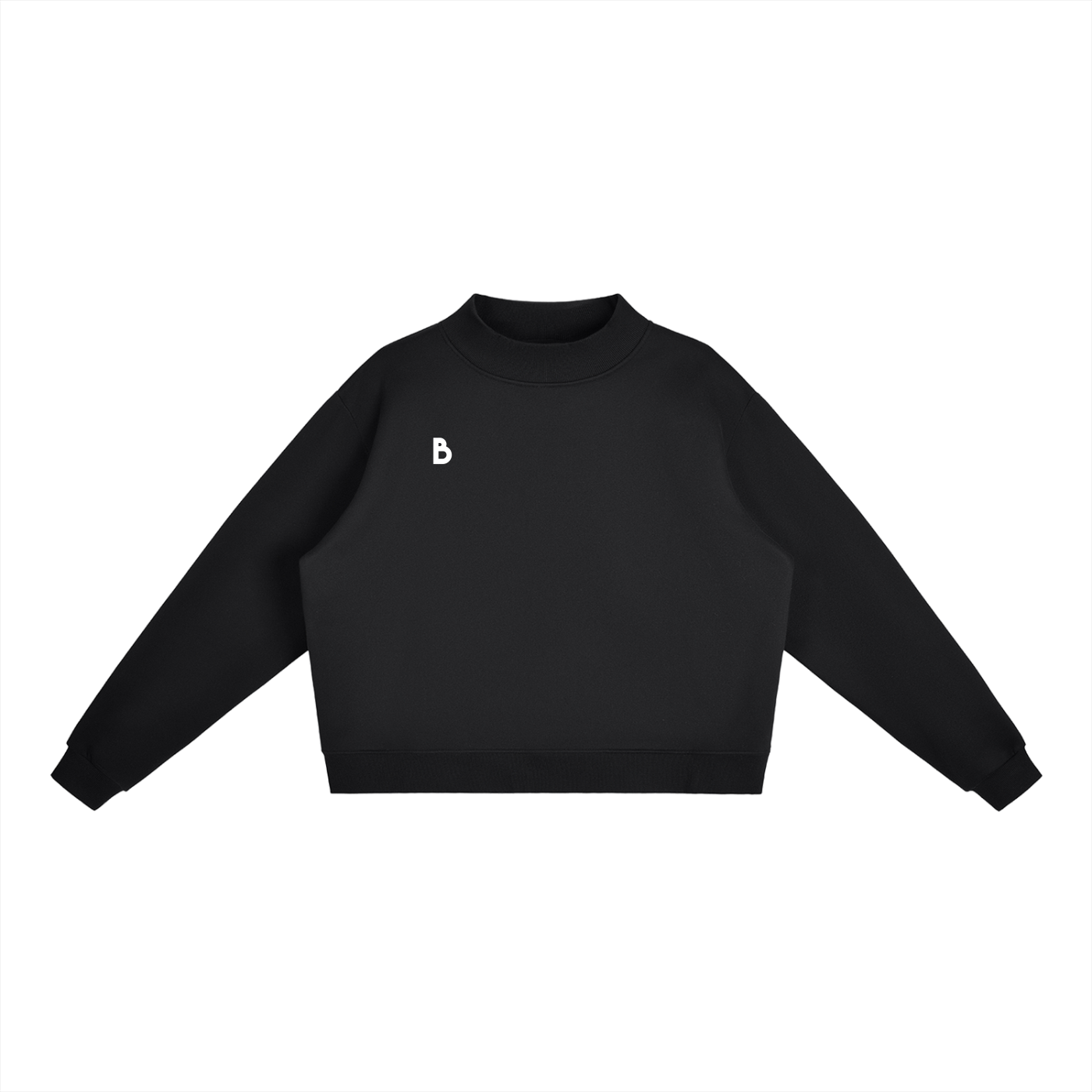 The Essential Fleece Mock-Neck Crew Sweatshirt