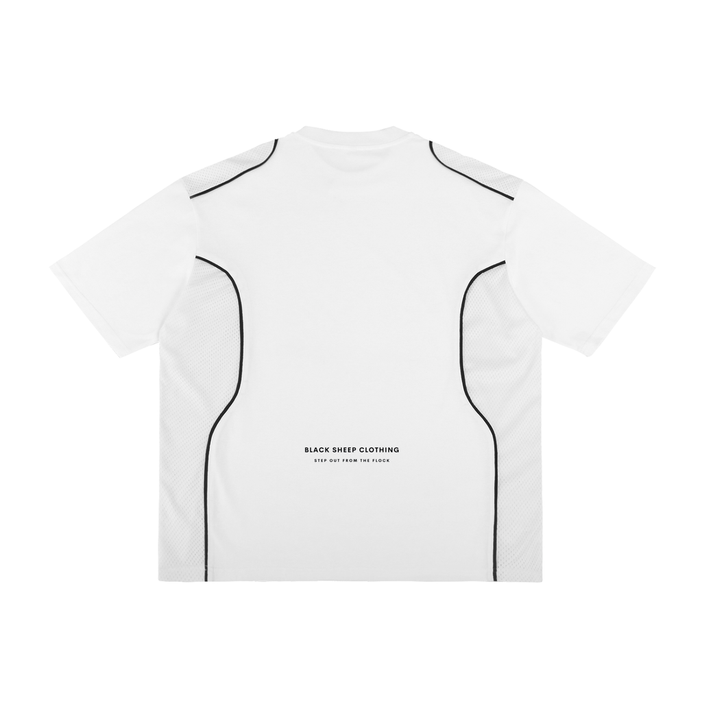 The Signature Contrast Piped Panel T-Shirt in White