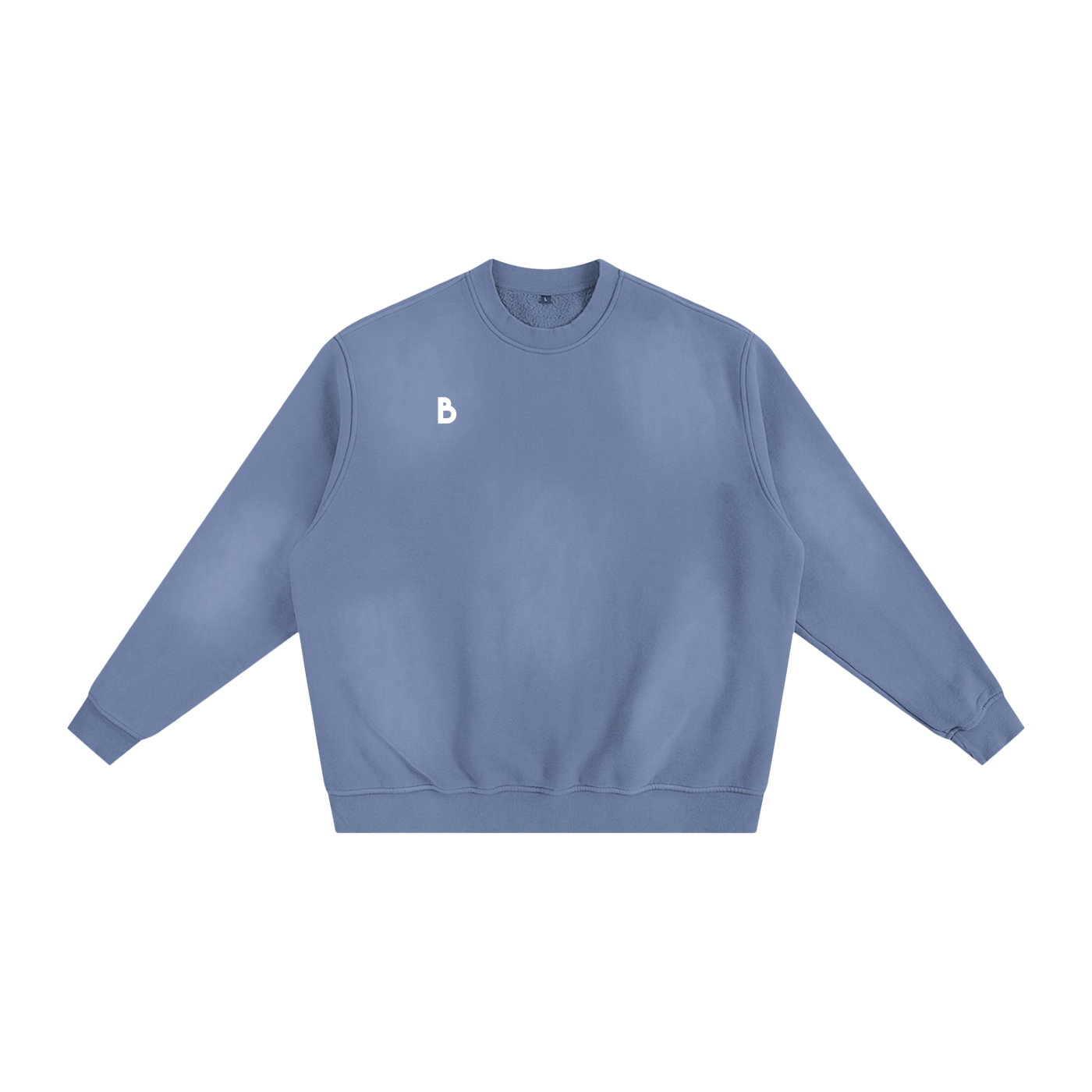 The Signature Sun fade Fleeced Sweatshirt in Denim Blue