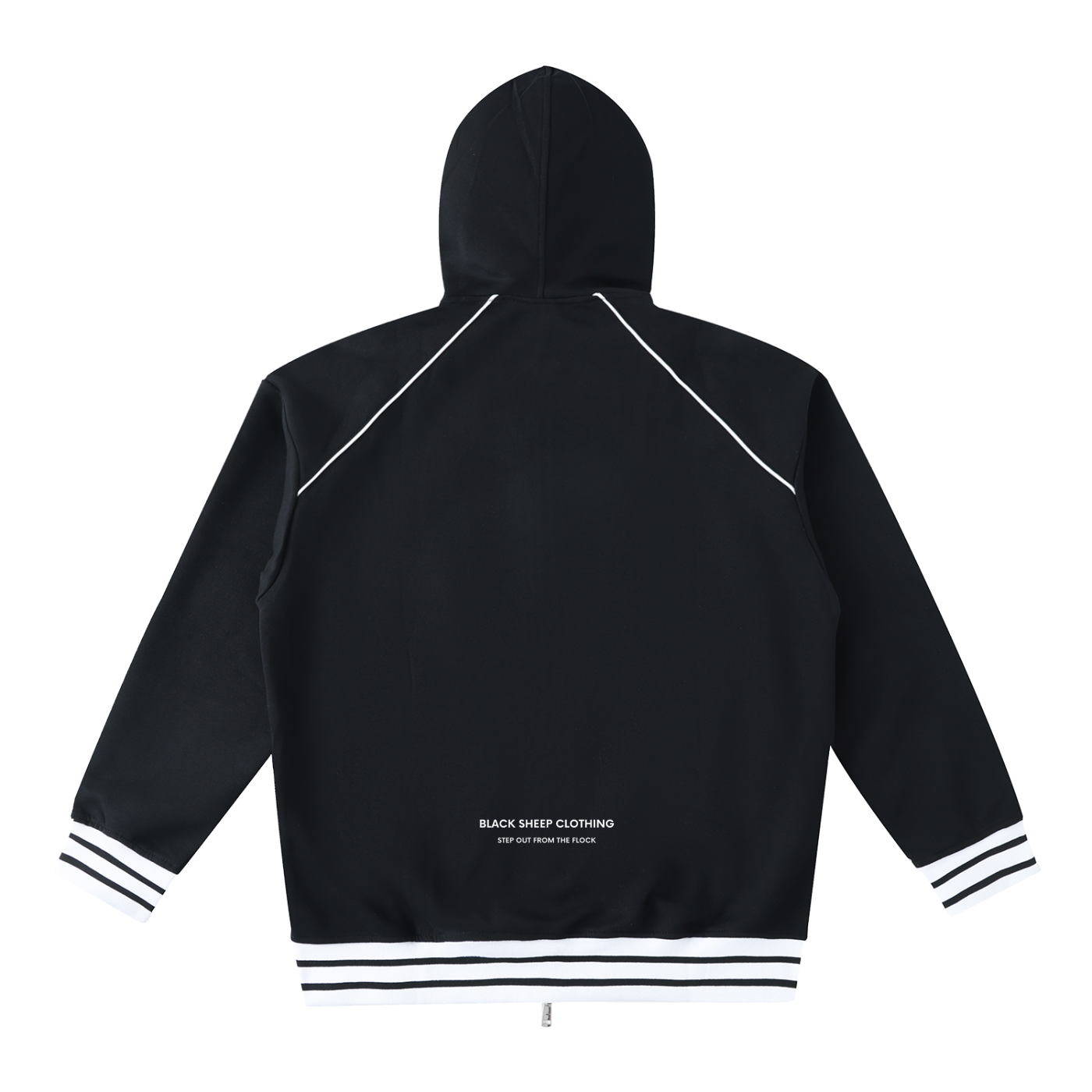 The Signature Striped Trim Zip-Up Hoodie