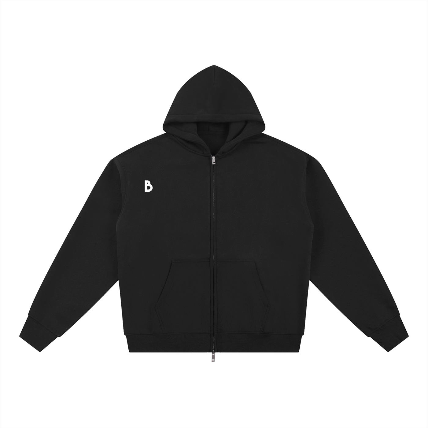 The Signature Fleece Zip-Through Hoodie in Black