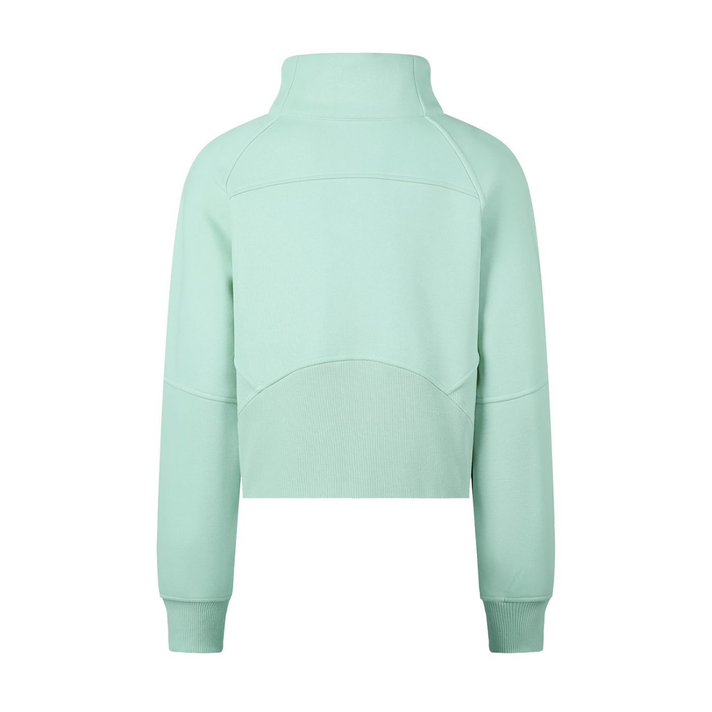 The Women's Signature Cropped Half-Zip Sweatshirt in Mint Green