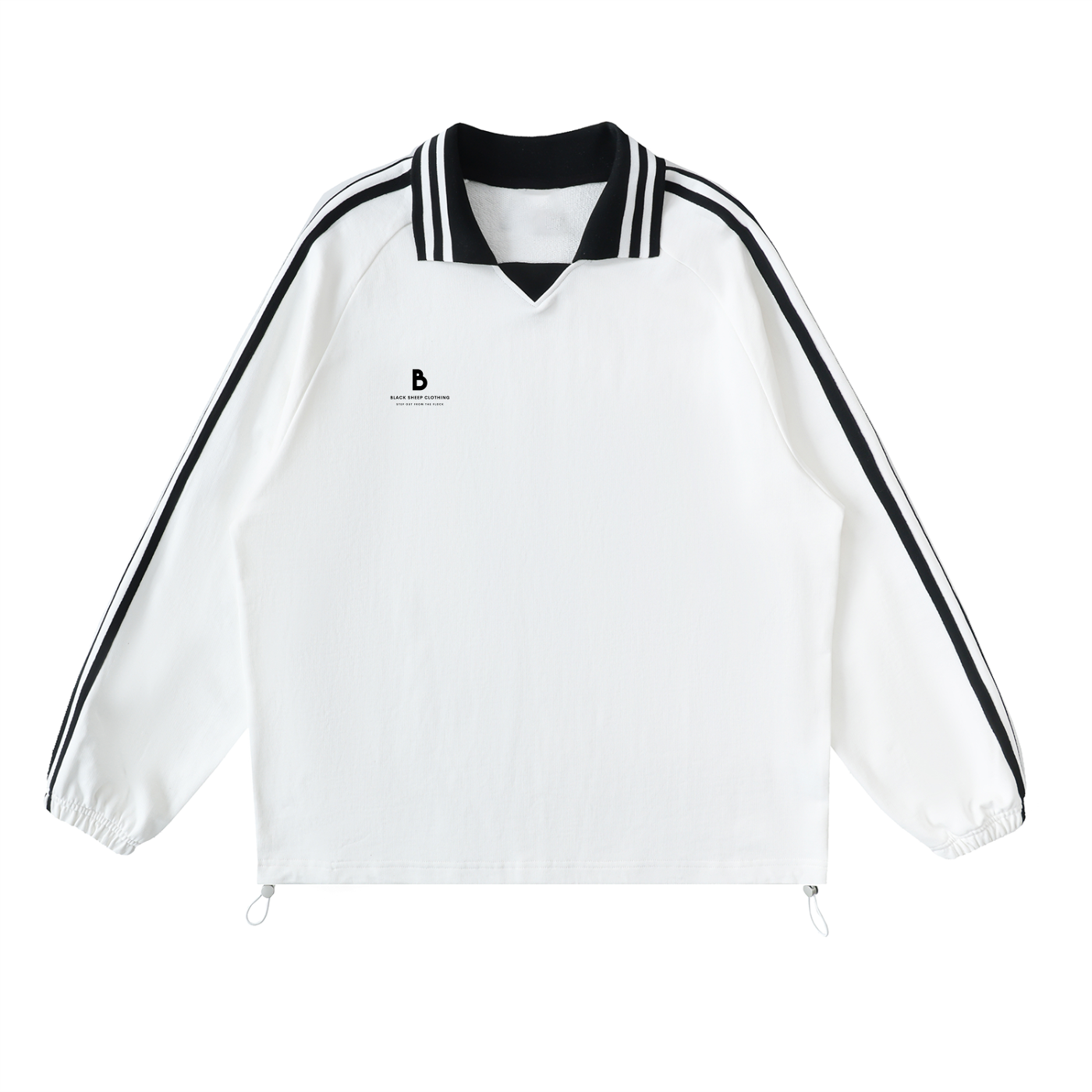The Signature Contrast Striped Lapel Collar Sweatshirt