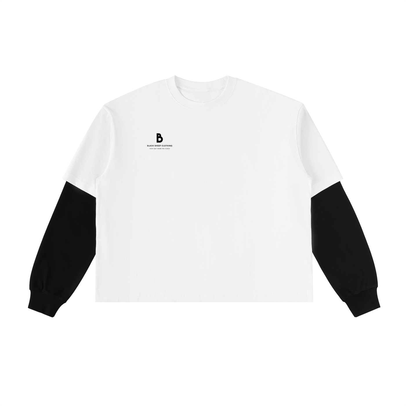 The Signature Layered Contrast Sleeve Cotton T-Shirt