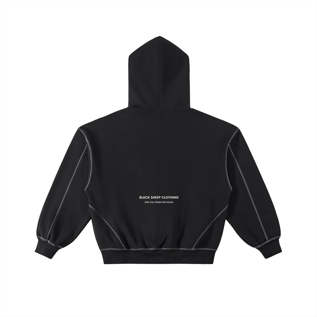 The Essential Contrast-Stitched Boxy Fleece Hoodie