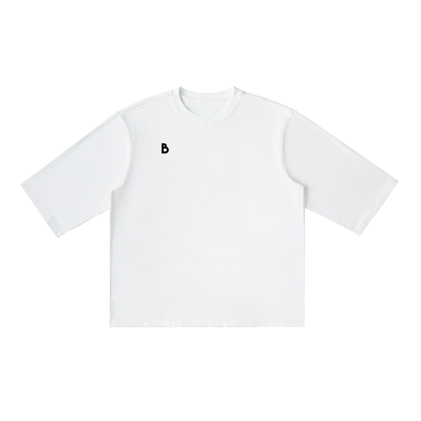 The Signature Half Sleeve Ribbed T-Shirt in White