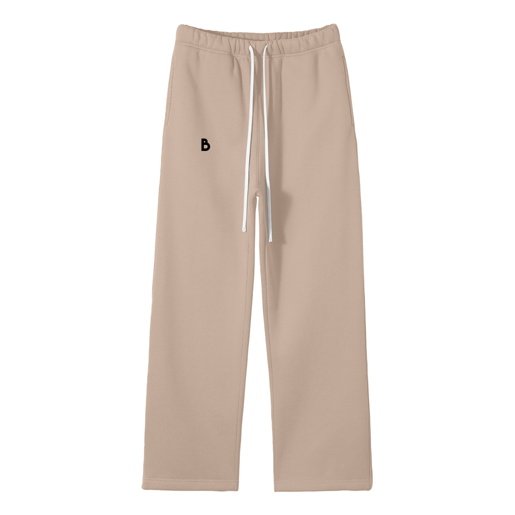 The Signature Fleece Straight Leg Pants in Grey Apricot