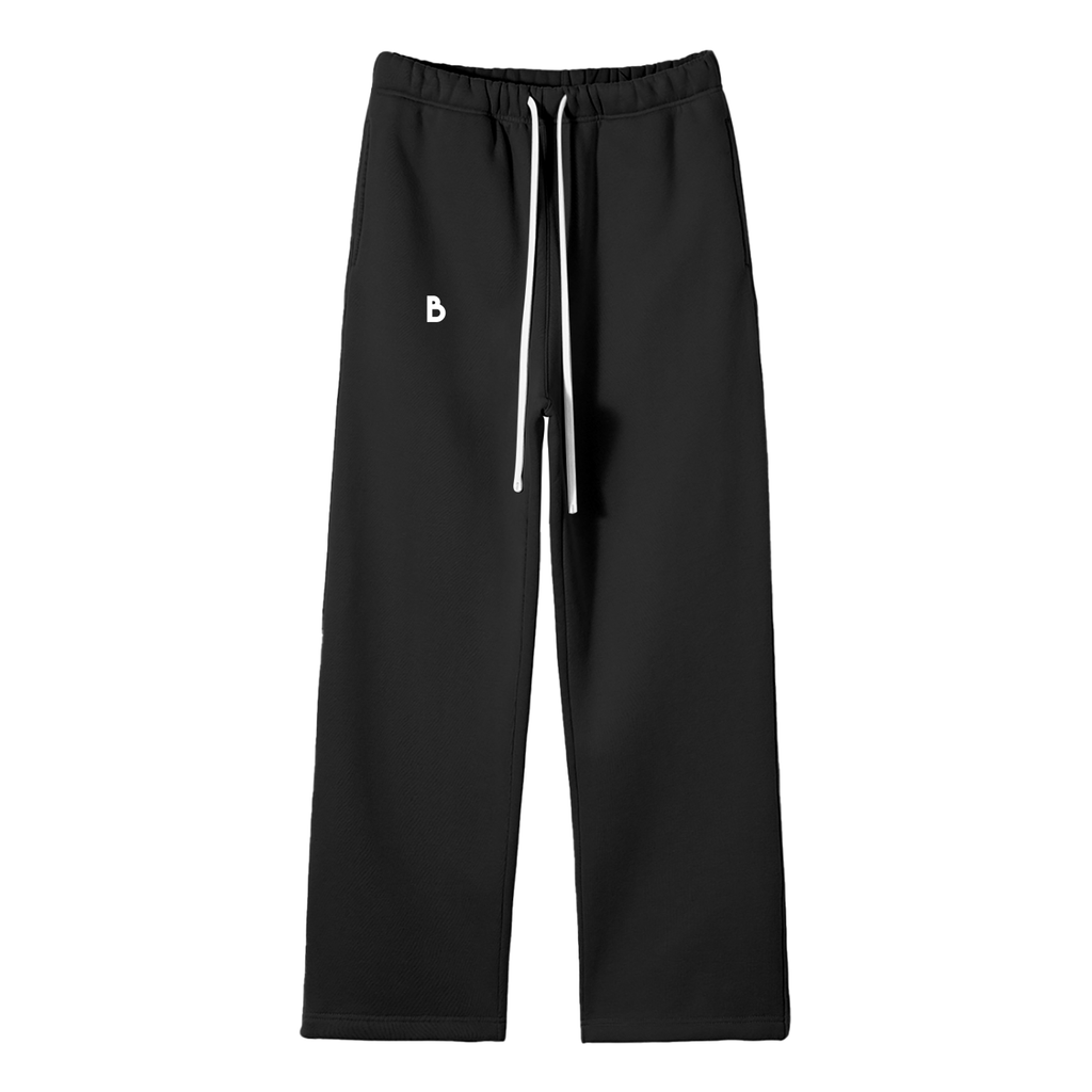 The Signature Fleece Straight Leg Pants in Black