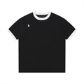 The Contrast Edge Ribbed Crewneck T-Shirt in Black