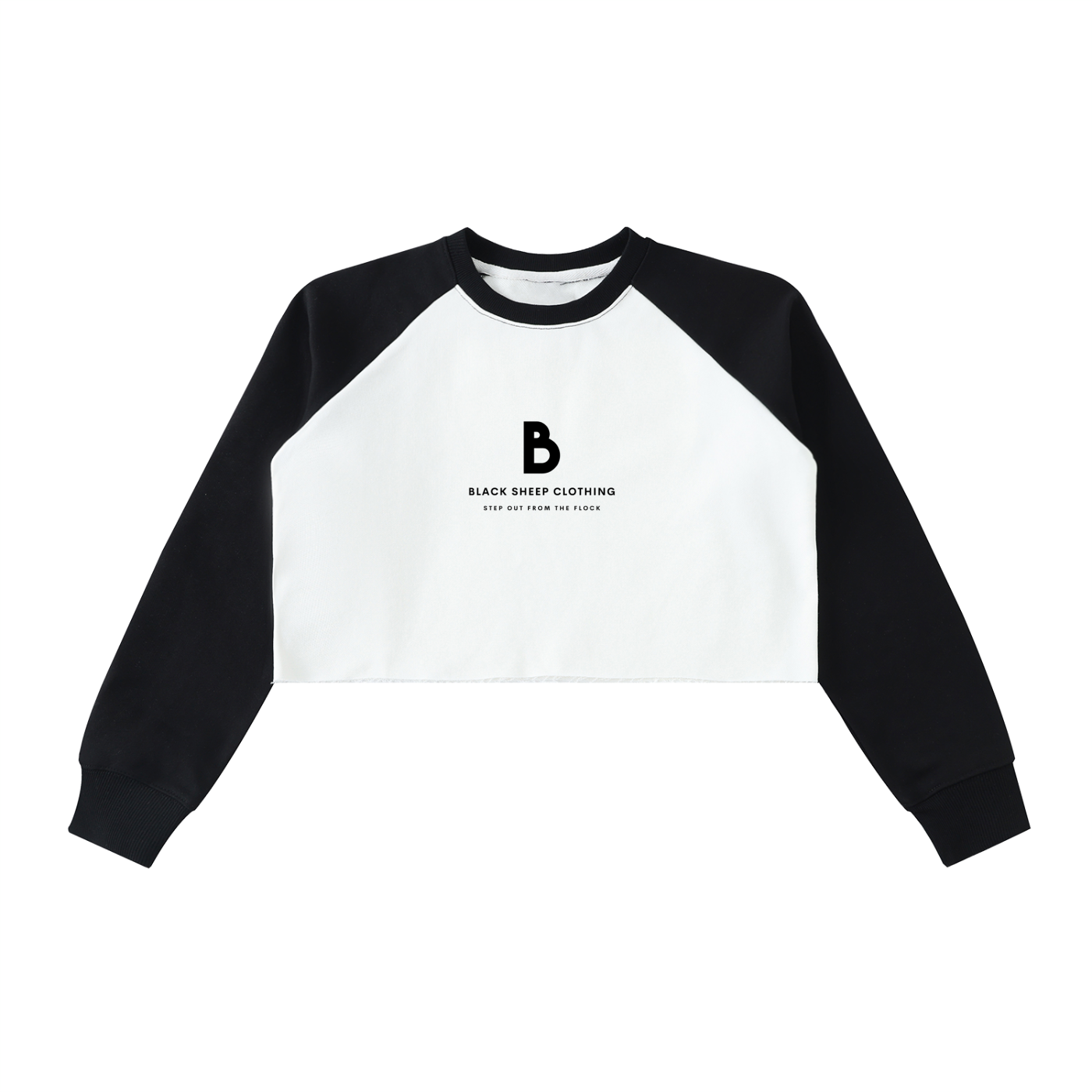 The BSC Raw-Hem Colour-Block Raglan Crop Sweatshirt