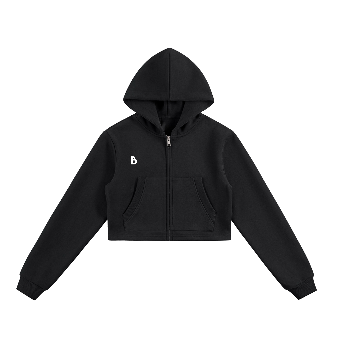 The Women's signature Cropped Zip-Up Hoodie in Black