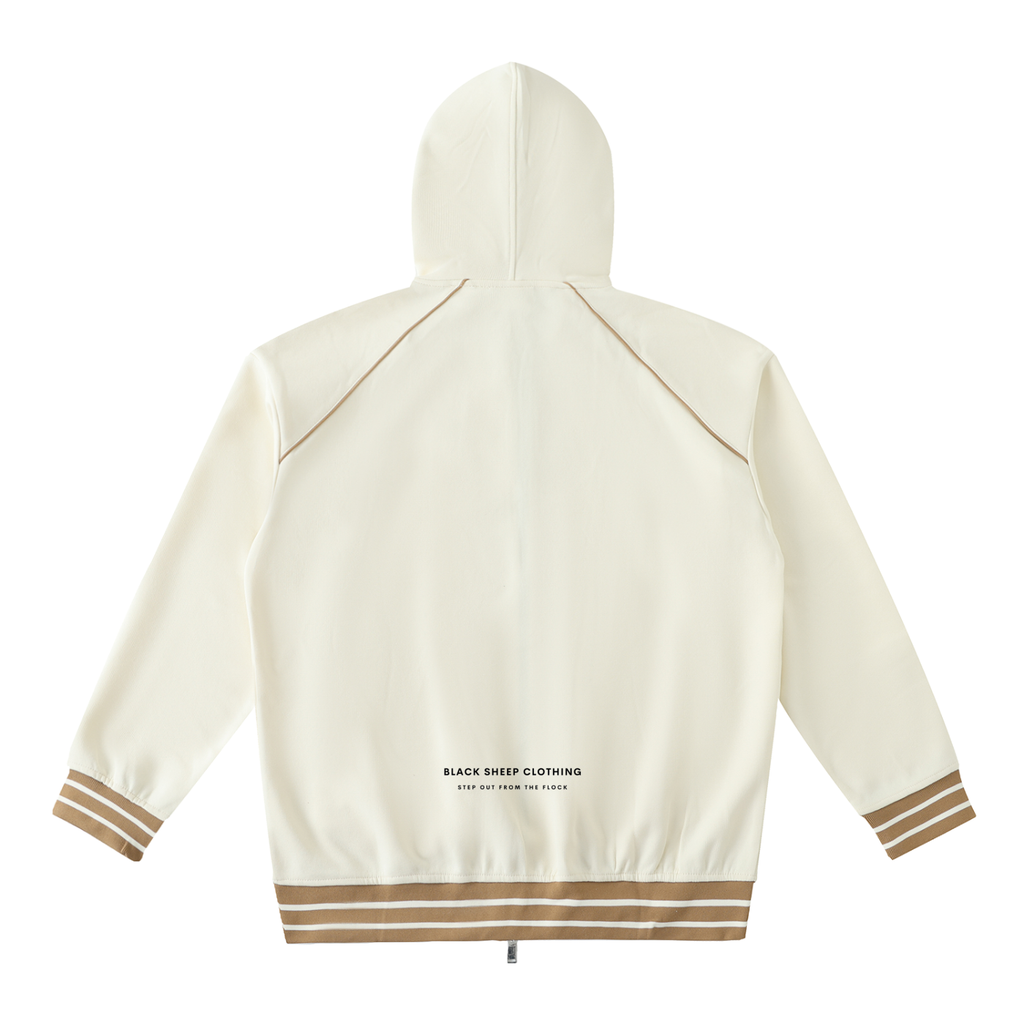 The Signature Striped Trim Zip-Up Hoodie