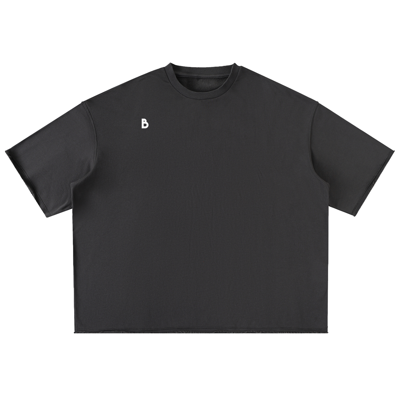 The signature Washed Rolled Hem Half Sleeve T-Shirt in Dark Grey