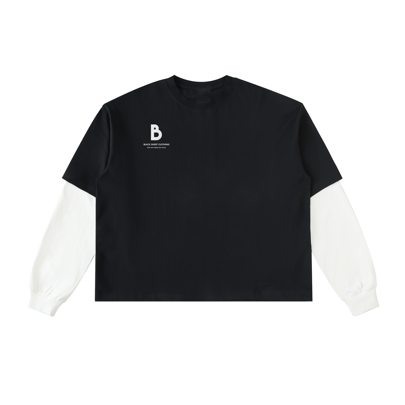 The Signature Layered Contrast Sleeve Cotton T-Shirt