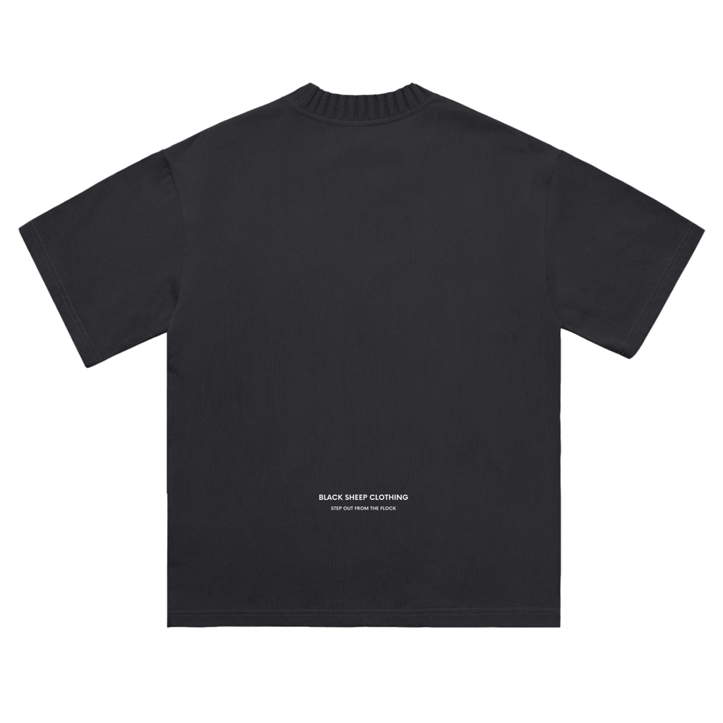 The Signature Heavyweight Knitted Round Neck T-Shirt in Black